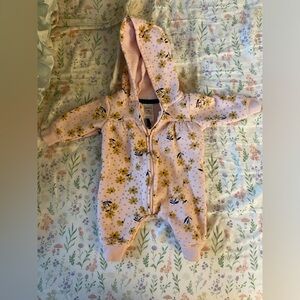Carter's Baby Girl NB Floral Zip-Up Fleece Jumpsuit